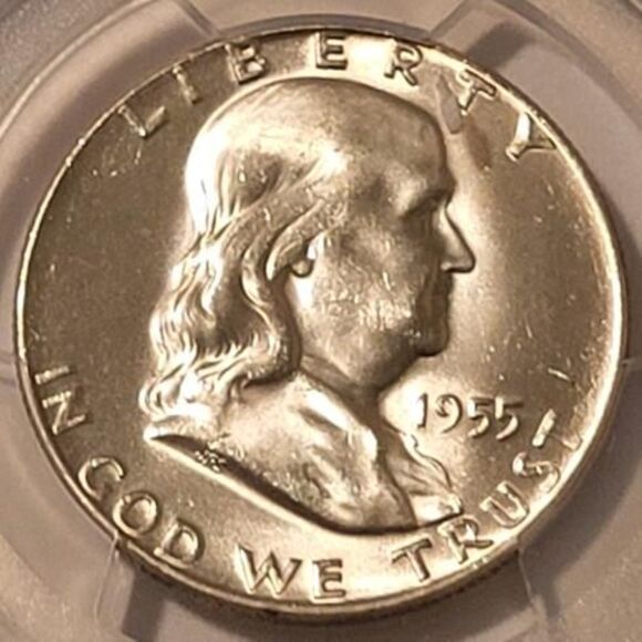 1955 Franklin Half Dollar MS64 PCGS GSH - Picture 3 of 4